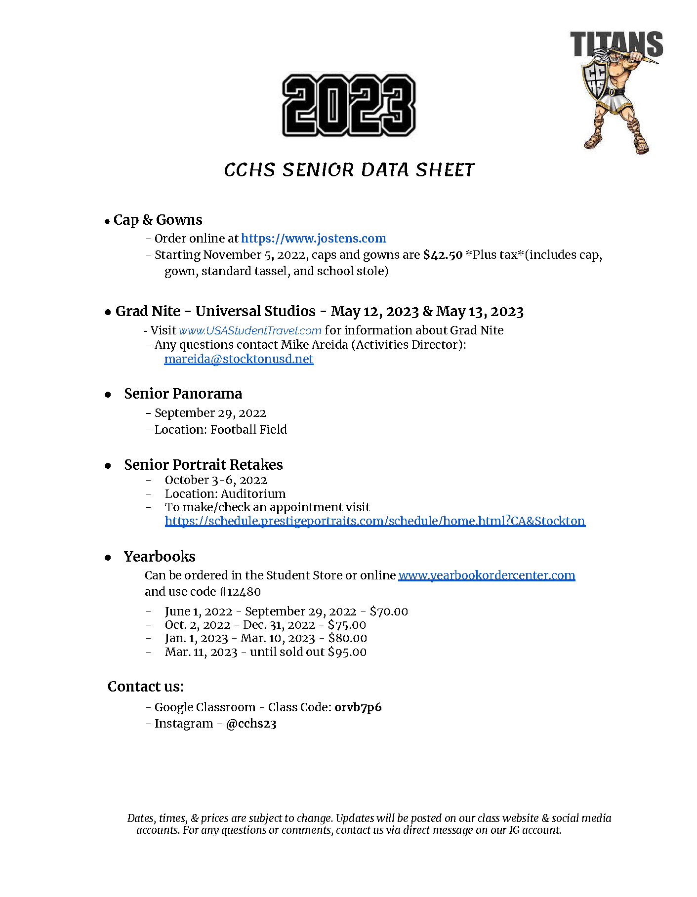  Senior Information 2023